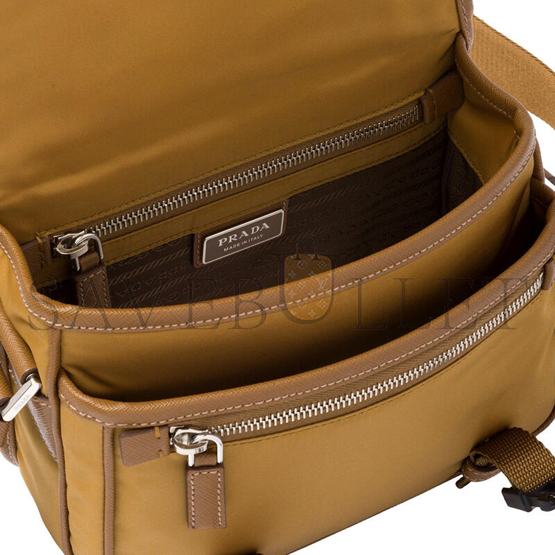 PRADA RE-NYLON AND SAFFIANO LEATHER SHOULDER BAG CROSSBODY 2VD034 (22*16*8.5cm)